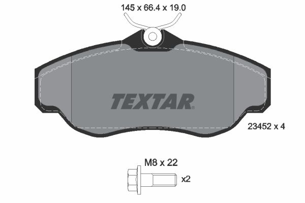 TEXTAR Комплект тормозных колодок, дисковый тормоз 2345201