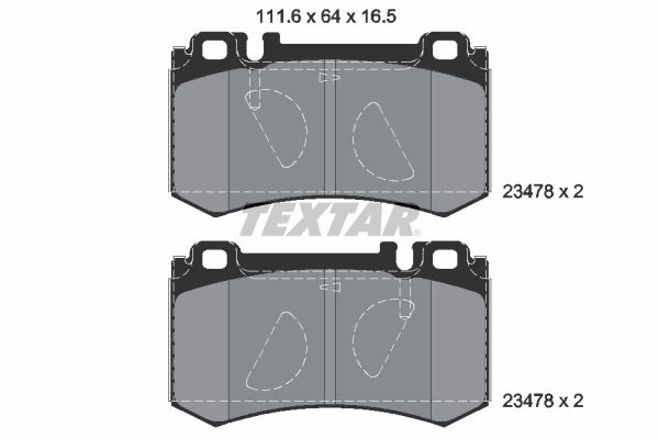 TEXTAR Комплект тормозных колодок, дисковый тормоз 2347801