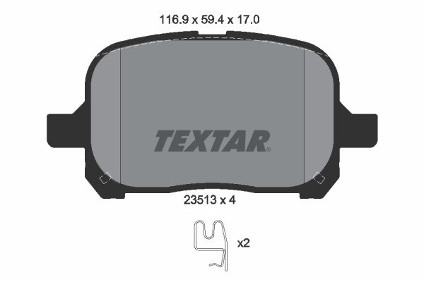 TEXTAR Комплект тормозных колодок, дисковый тормоз 2351302