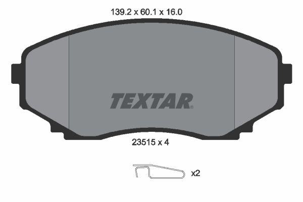 TEXTAR Комплект тормозных колодок, дисковый тормоз 2351501