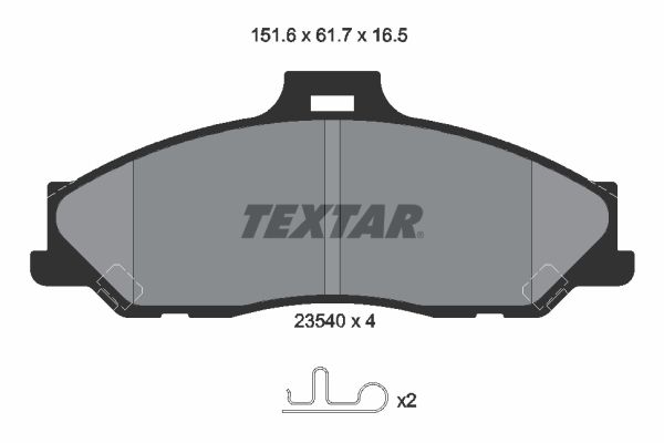 TEXTAR Комплект тормозных колодок, дисковый тормоз 2354001
