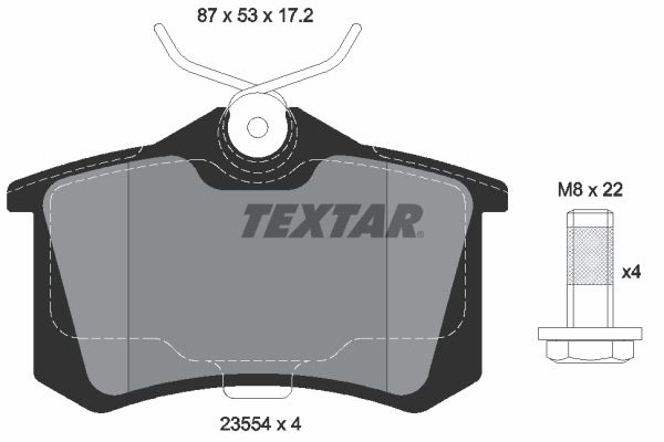 TEXTAR Комплект тормозных колодок, дисковый тормоз 2355481