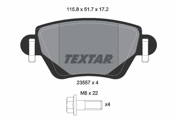 TEXTAR Комплект тормозных колодок, дисковый тормоз 2355701