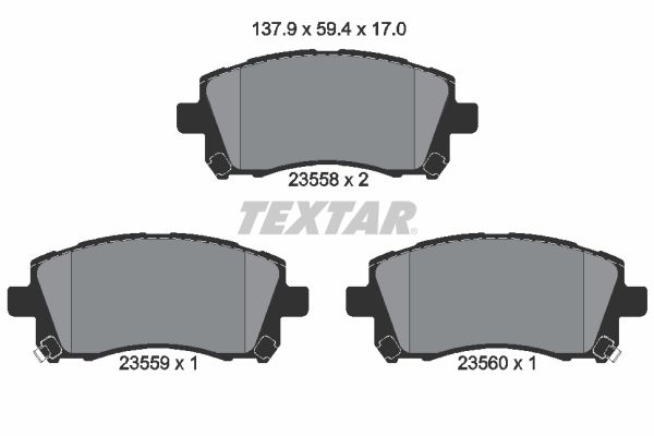 TEXTAR Комплект тормозных колодок, дисковый тормоз 2355802