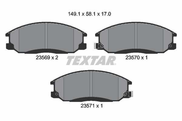TEXTAR Комплект тормозных колодок, дисковый тормоз 2356901