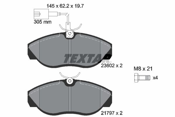 TEXTAR Комплект тормозных колодок, дисковый тормоз 2360201