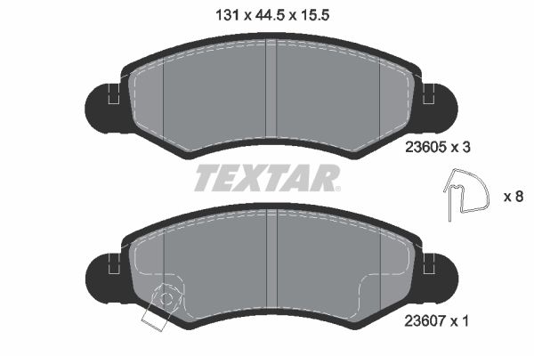 TEXTAR Комплект тормозных колодок, дисковый тормоз 2360501