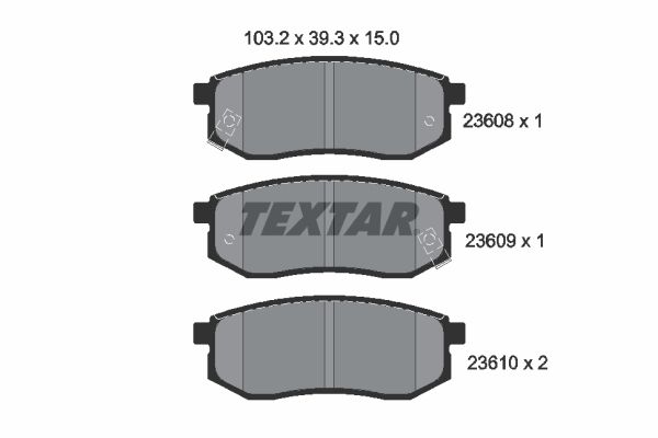 TEXTAR Комплект тормозных колодок, дисковый тормоз 2360801