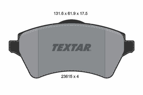 TEXTAR Комплект тормозных колодок, дисковый тормоз 2361501