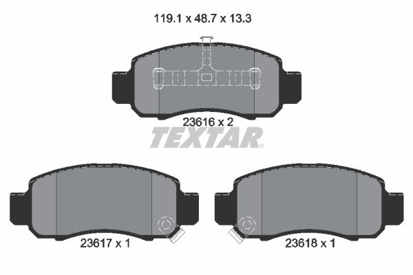 TEXTAR Комплект тормозных колодок, дисковый тормоз 2361601