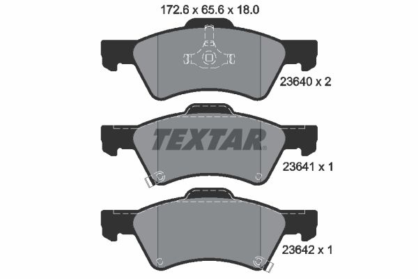 TEXTAR Комплект тормозных колодок, дисковый тормоз 2364001