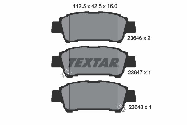 TEXTAR Комплект тормозных колодок, дисковый тормоз 2364601