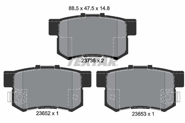 TEXTAR Комплект тормозных колодок, дисковый тормоз 2365201