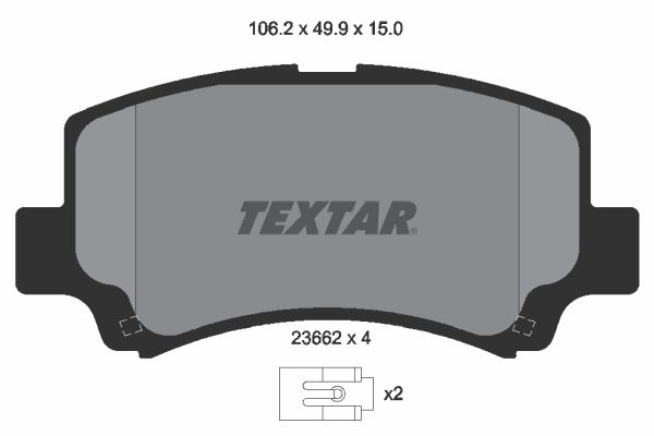 TEXTAR Комплект тормозных колодок, дисковый тормоз 2366201