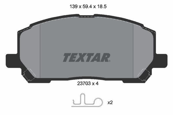 TEXTAR Комплект тормозных колодок, дисковый тормоз 2370301