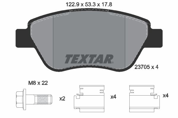 TEXTAR Комплект тормозных колодок, дисковый тормоз 2370503