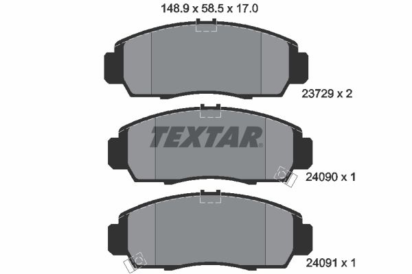 TEXTAR Комплект тормозных колодок, дисковый тормоз 2372901