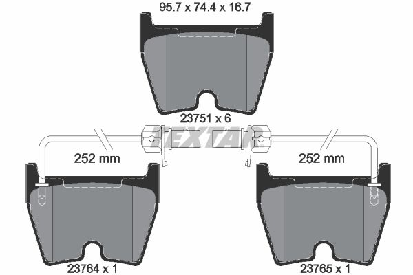 TEXTAR Комплект тормозных колодок, дисковый тормоз 2375101