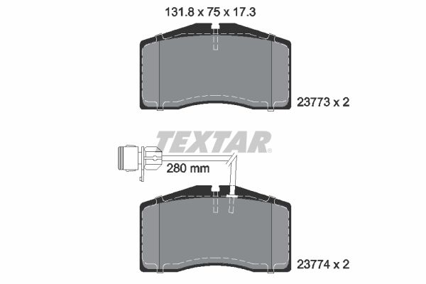 TEXTAR Комплект тормозных колодок, дисковый тормоз 2377301