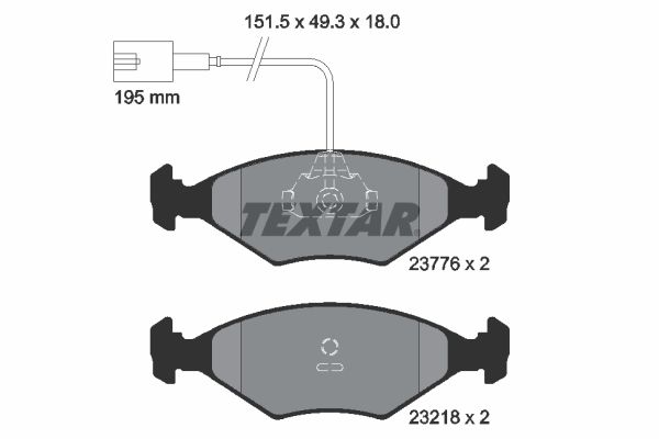 TEXTAR Комплект тормозных колодок, дисковый тормоз 2377601