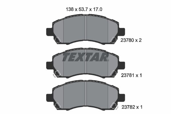 TEXTAR Комплект тормозных колодок, дисковый тормоз 2378001
