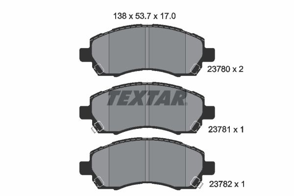 TEXTAR Bremžu uzliku kompl., Disku bremzes 2378001