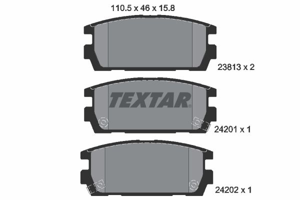 TEXTAR Комплект тормозных колодок, дисковый тормоз 2381301