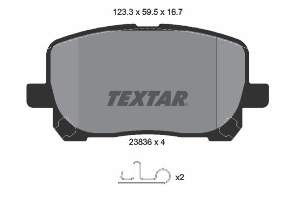 TEXTAR Комплект тормозных колодок, дисковый тормоз 2383601