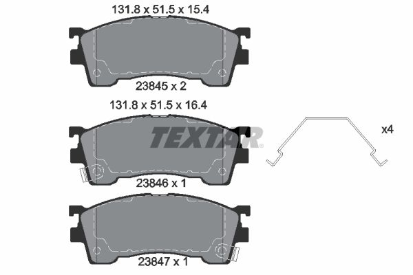 TEXTAR Комплект тормозных колодок, дисковый тормоз 2384504