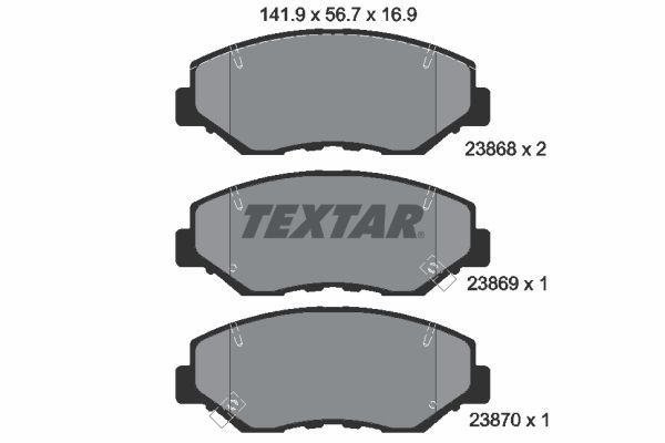 TEXTAR Комплект тормозных колодок, дисковый тормоз 2386801