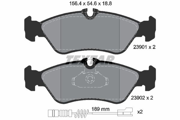 TEXTAR Комплект тормозных колодок, дисковый тормоз 2390101
