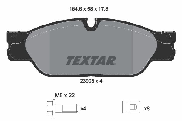 TEXTAR Комплект тормозных колодок, дисковый тормоз 2390801