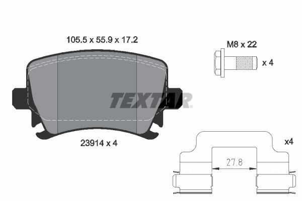 TEXTAR Комплект тормозных колодок, дисковый тормоз 2391402
