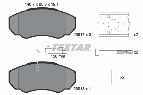 TEXTAR Комплект тормозных колодок, дисковый тормоз 2391701