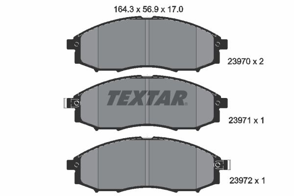 TEXTAR Комплект тормозных колодок, дисковый тормоз 2397001