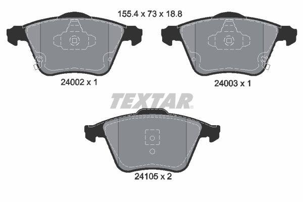 TEXTAR Комплект тормозных колодок, дисковый тормоз 2400201
