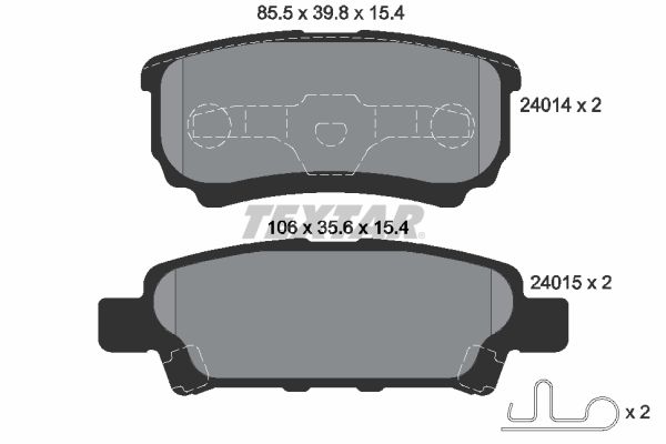TEXTAR Комплект тормозных колодок, дисковый тормоз 2401401
