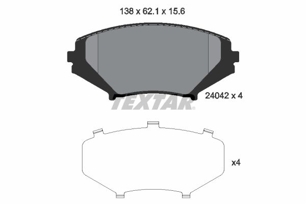 TEXTAR Комплект тормозных колодок, дисковый тормоз 2404201