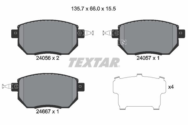 TEXTAR Комплект тормозных колодок, дисковый тормоз 2405601