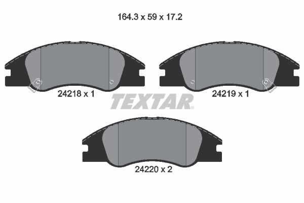 TEXTAR Комплект тормозных колодок, дисковый тормоз 2421801