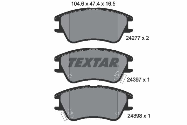 TEXTAR Комплект тормозных колодок, дисковый тормоз 2427701