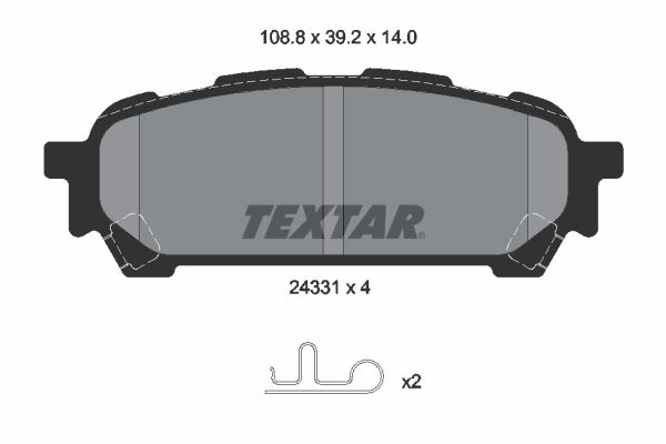 TEXTAR Комплект тормозных колодок, дисковый тормоз 2433101