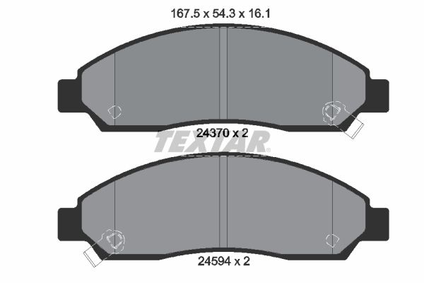 TEXTAR Комплект тормозных колодок, дисковый тормоз 2437001