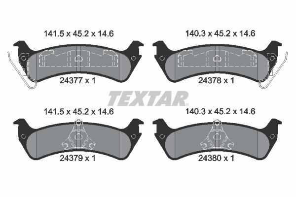 TEXTAR Комплект тормозных колодок, дисковый тормоз 2437701