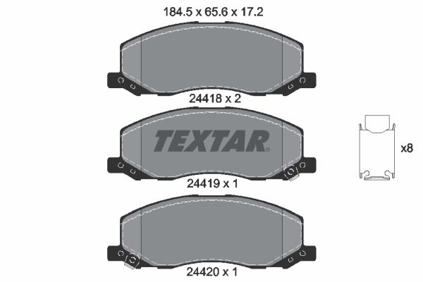 TEXTAR Комплект тормозных колодок, дисковый тормоз 2441801