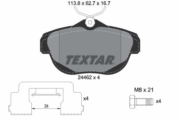 TEXTAR Комплект тормозных колодок, дисковый тормоз 2446201