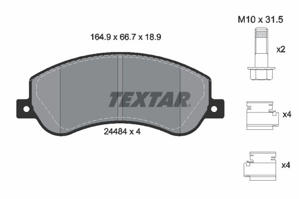 TEXTAR Комплект тормозных колодок, дисковый тормоз 2448404