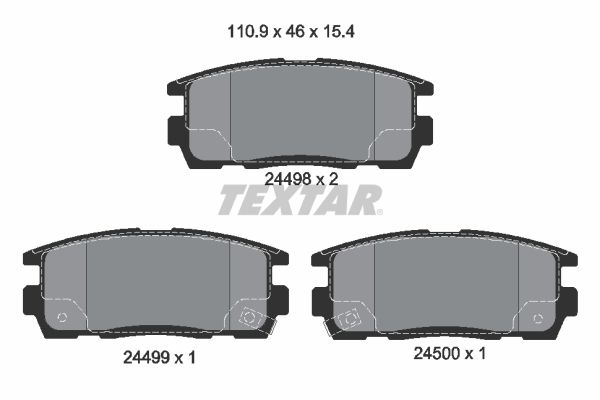 TEXTAR Комплект тормозных колодок, дисковый тормоз 2449801