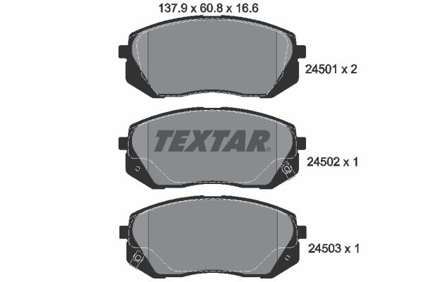 TEXTAR Комплект тормозных колодок, дисковый тормоз 2450101
