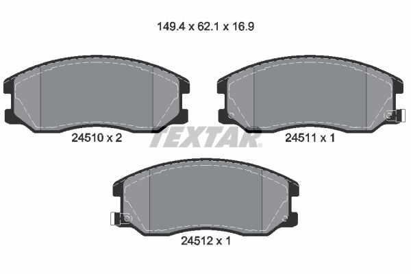 TEXTAR Комплект тормозных колодок, дисковый тормоз 2451001